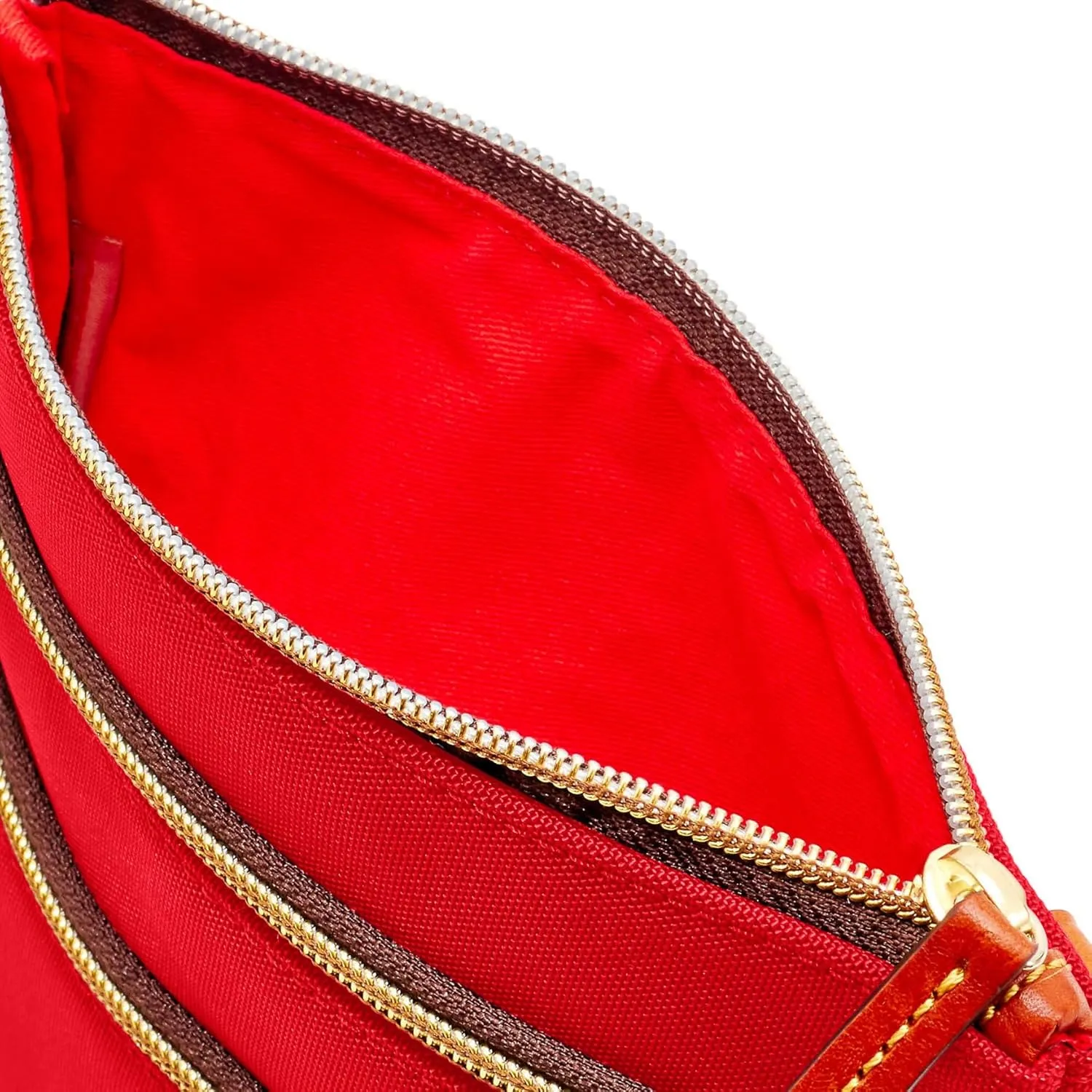 Dooney & Bourke Women's North South Triple Zip Crossbody in Lightweight Nylon, Handbag with Adjustable Shoulder Strap
