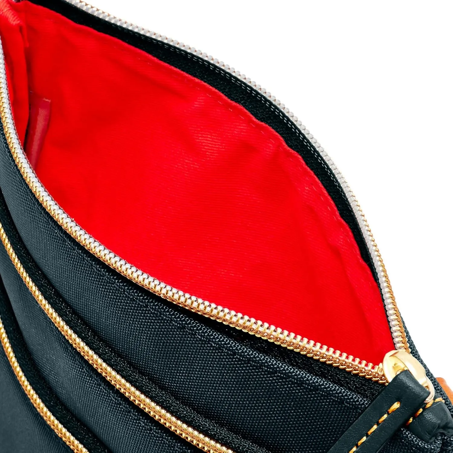Dooney & Bourke Women's North South Triple Zip Crossbody in Lightweight Nylon, Handbag with Adjustable Shoulder Strap