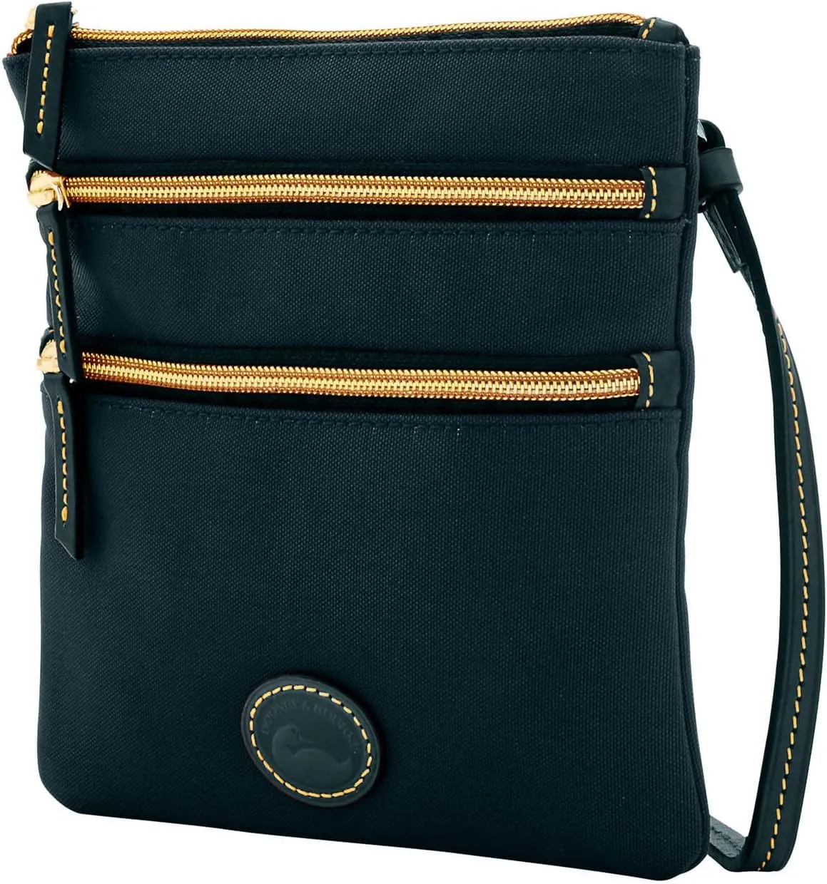 Dooney & Bourke Women's North South Triple Zip Crossbody in Lightweight Nylon, Handbag with Adjustable Shoulder Strap