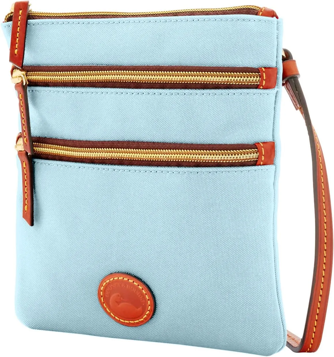 Dooney & Bourke Women's North South Triple Zip Crossbody in Lightweight Nylon, Handbag with Adjustable Shoulder Strap