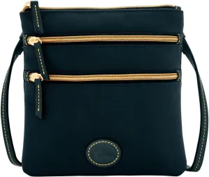 Dooney & Bourke Women's North South Triple Zip Crossbody in Lightweight Nylon, Handbag with Adjustable Shoulder Strap