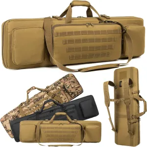 Double Long Rifle Case Pistol Gun Bag with Bullet Shoulder Strap Carrying Handgun R ifle Case for Hunting Shooting