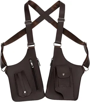 Double Shoulder Armpit Bag, 2025 New Multi-Pocket Anti-Theft Bag with Double Shoulder Straps, Underarm Leisure Backpack