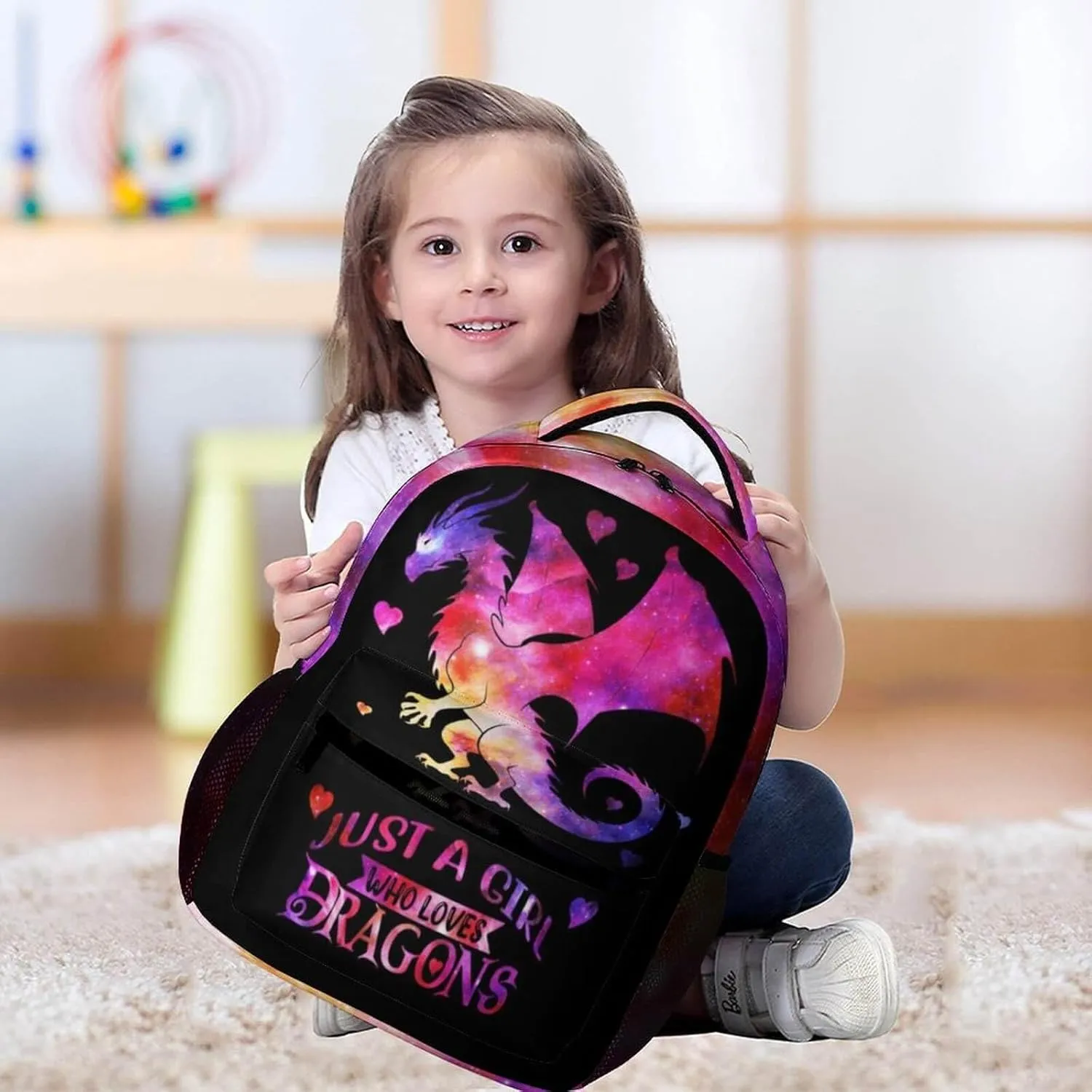 Dragon School Backpack, 16 Inch Cool Dragon Themed Bookbag for Kids Girls Boys, Personality School Backpack for Students Children, Lightweight, Large Capacity