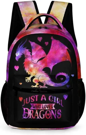 Dragon School Backpack, 16 Inch Cool Dragon Themed Bookbag for Kids Girls Boys, Personality School Backpack for Students Children, Lightweight, Large Capacity