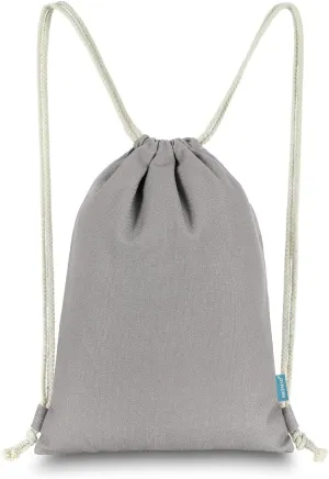 Drawstring Backpack Simple Style String Bag Canvas Beach Sport Daypack