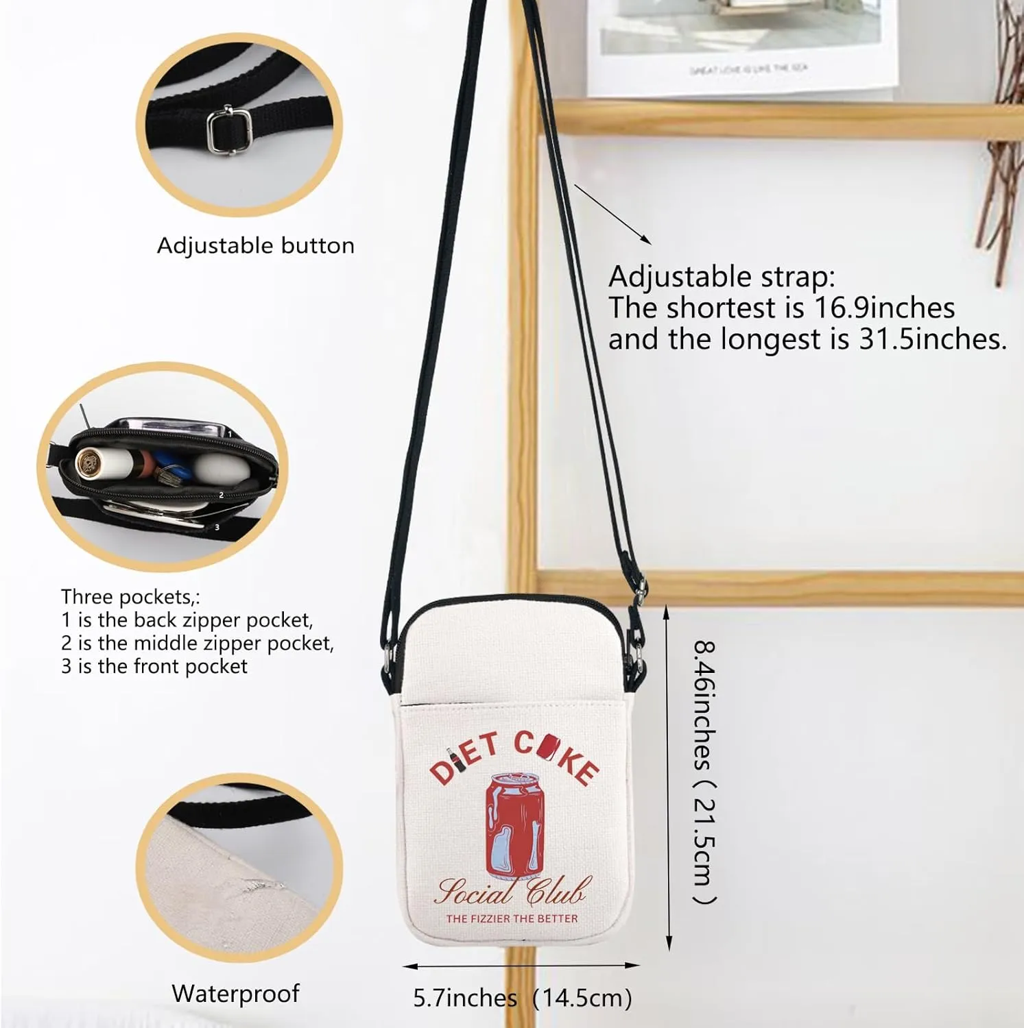 Drinks Crossbody Bag Fizzy Drink Lover Gift Fizzy Drink Addict Shoulder Bag Drink Lover Messenger Bag Vodka Drinker Gift