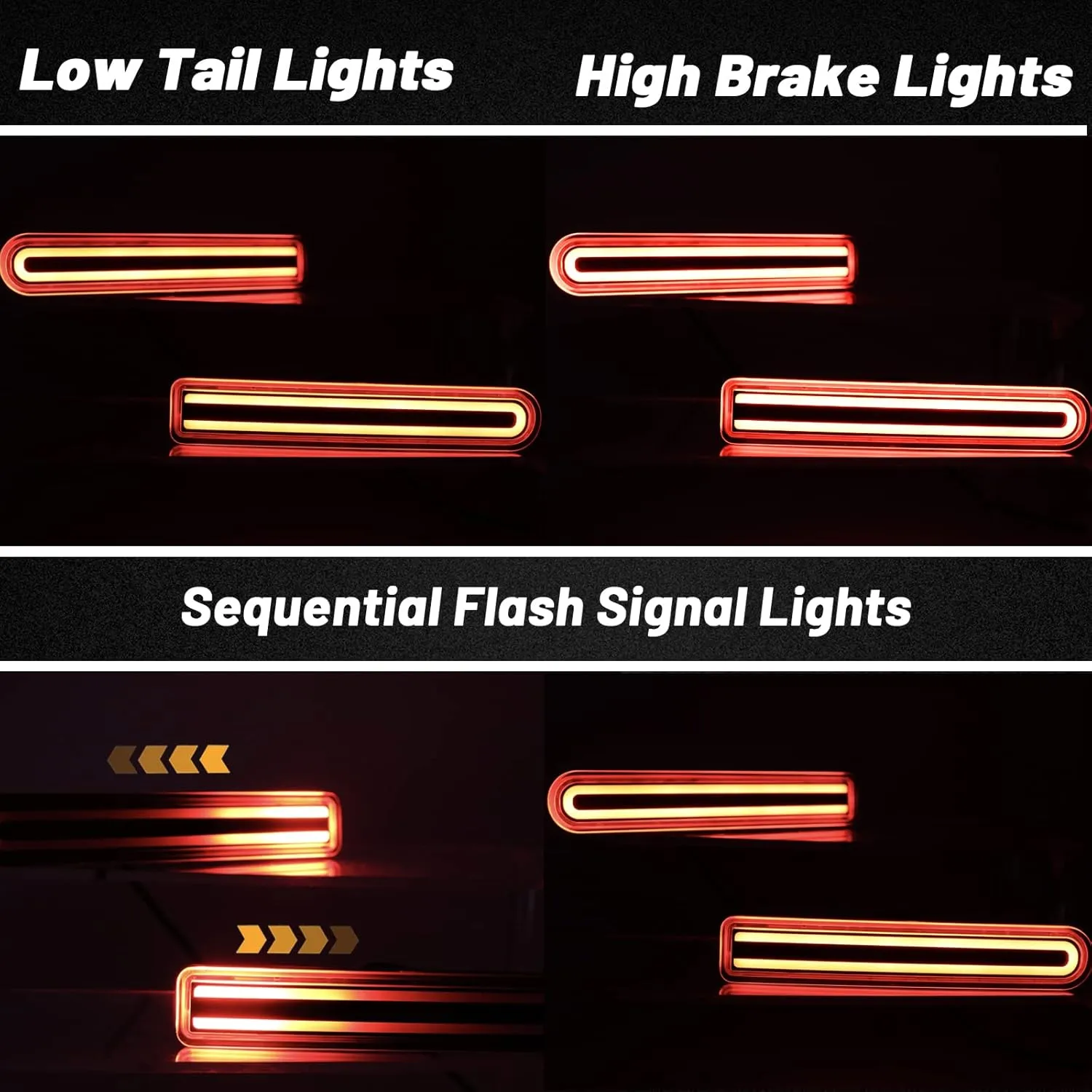DRL Red Lens LED Rear Fog Daytime Running Lamp Dynamic Sequential LED Turn Signal Light Function Compatible with Toyota FJ Cruiser 2007-2022 Accessories
