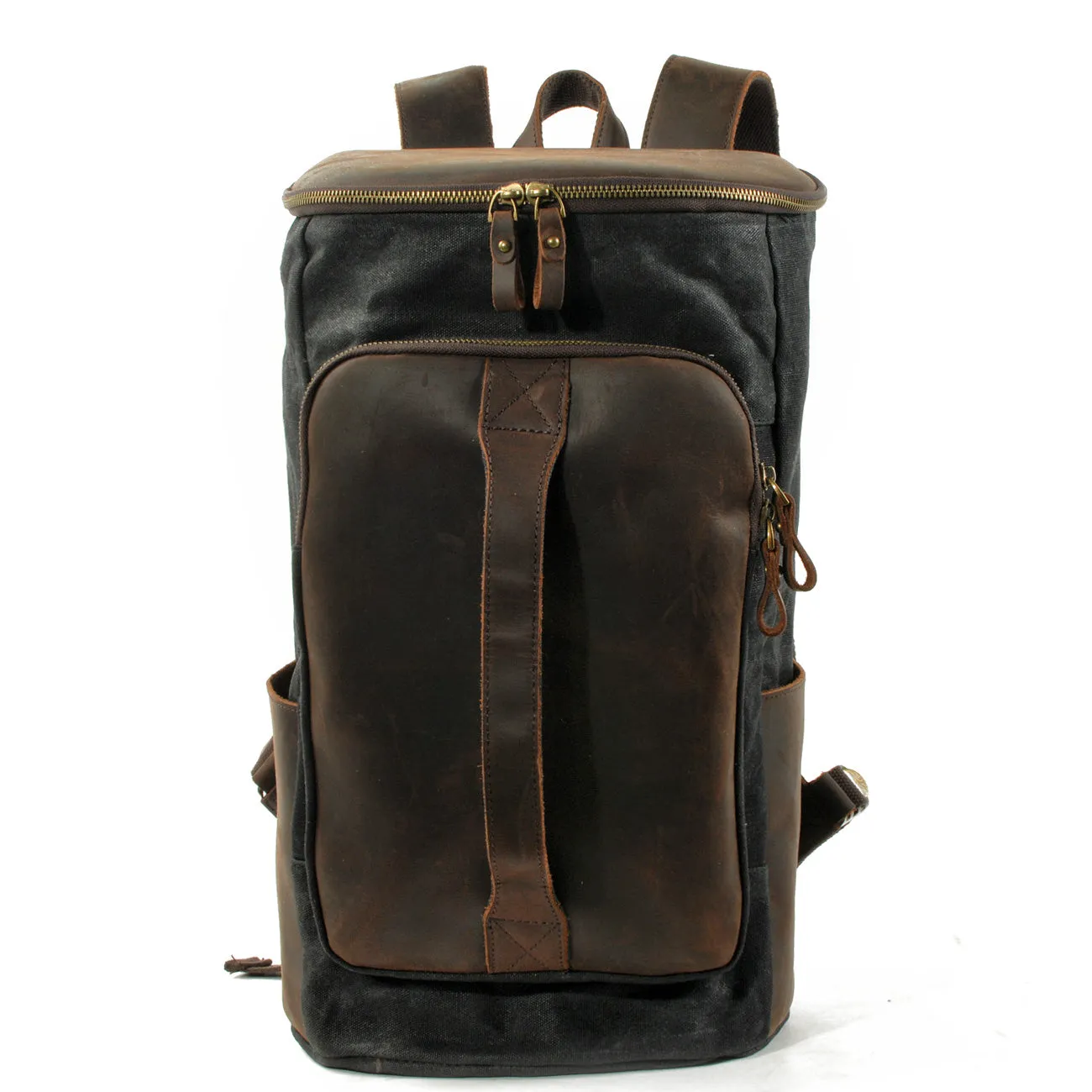 Durable Vintage Canvas Rucksack with Easy Access and Retro Charm