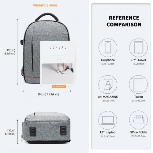 E6928 - Kono Water Resistant Shockproof DSLR Camera Backpack - Light Grey
