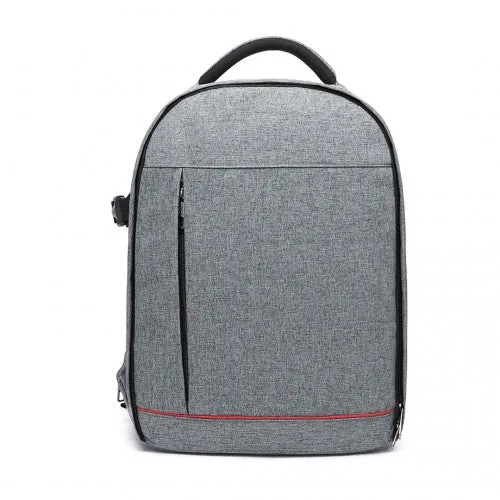 E6928 - Kono Water Resistant Shockproof DSLR Camera Backpack - Light Grey