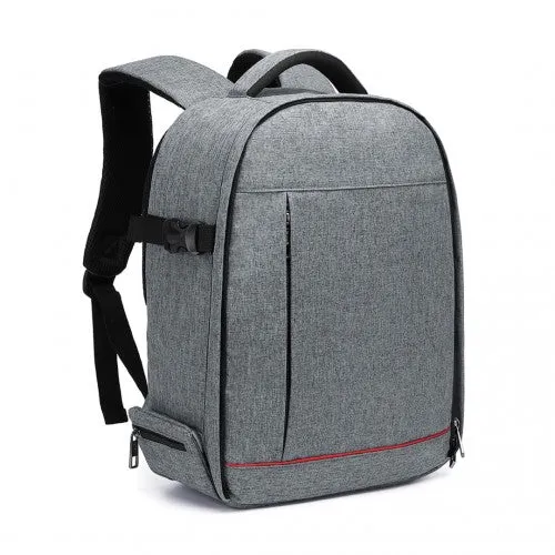 E6928 - Kono Water Resistant Shockproof DSLR Camera Backpack - Light Grey