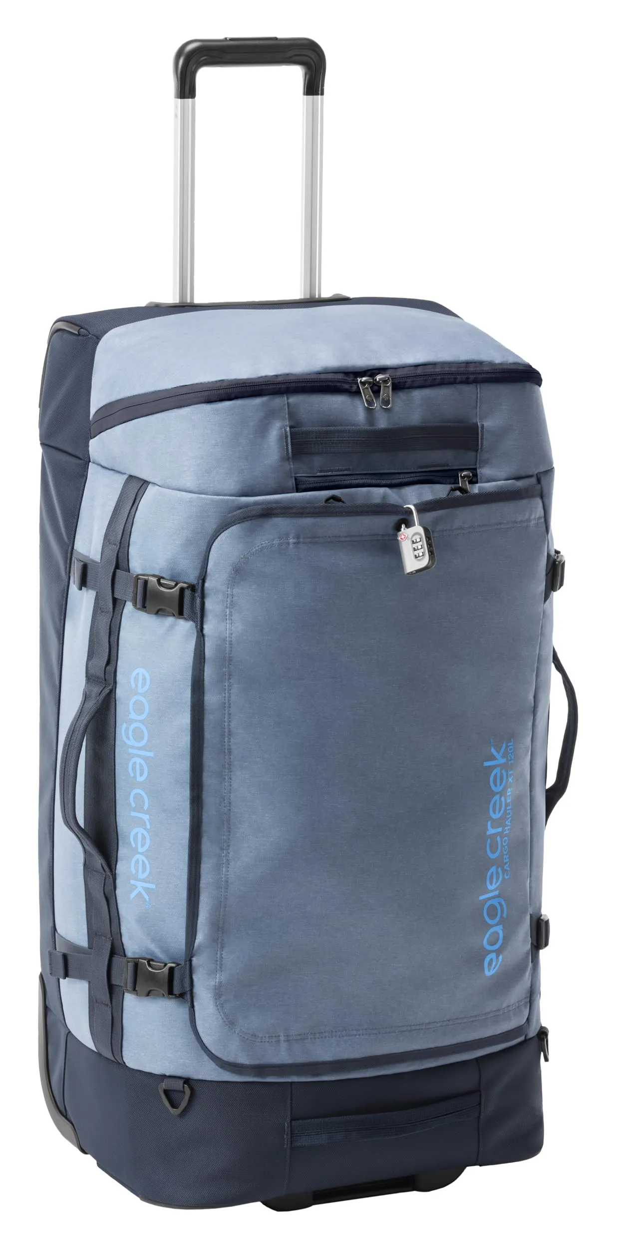 Eagle Creek Cargo Hauler XT Wheeled Luggage Duffel with Telescoping Handle and Straps, Lockable U-Lid, Top Compartment, and Compression Straps