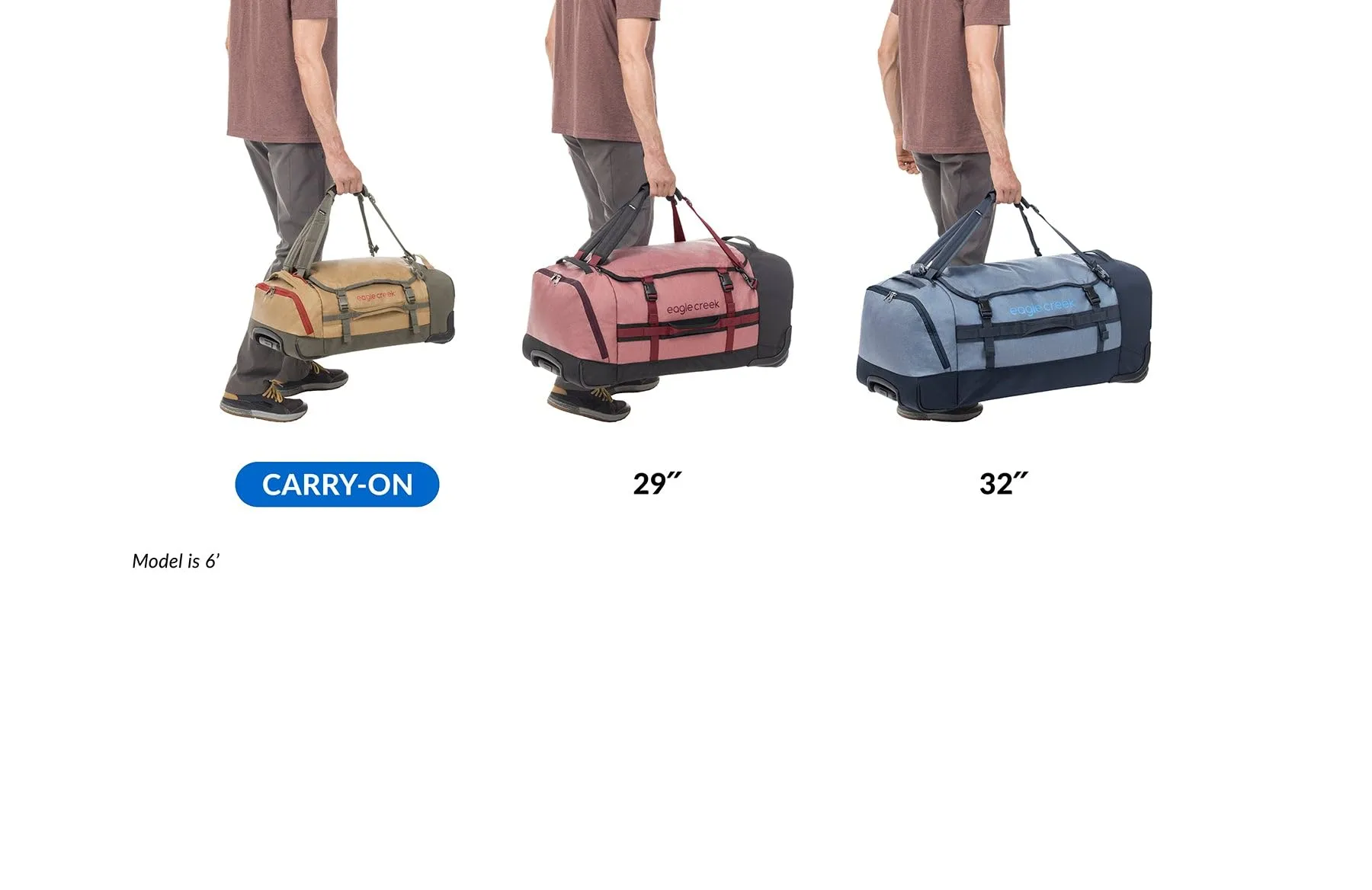Eagle Creek Cargo Hauler XT Wheeled Luggage Duffel with Telescoping Handle and Straps, Lockable U-Lid, Top Compartment, and Compression Straps