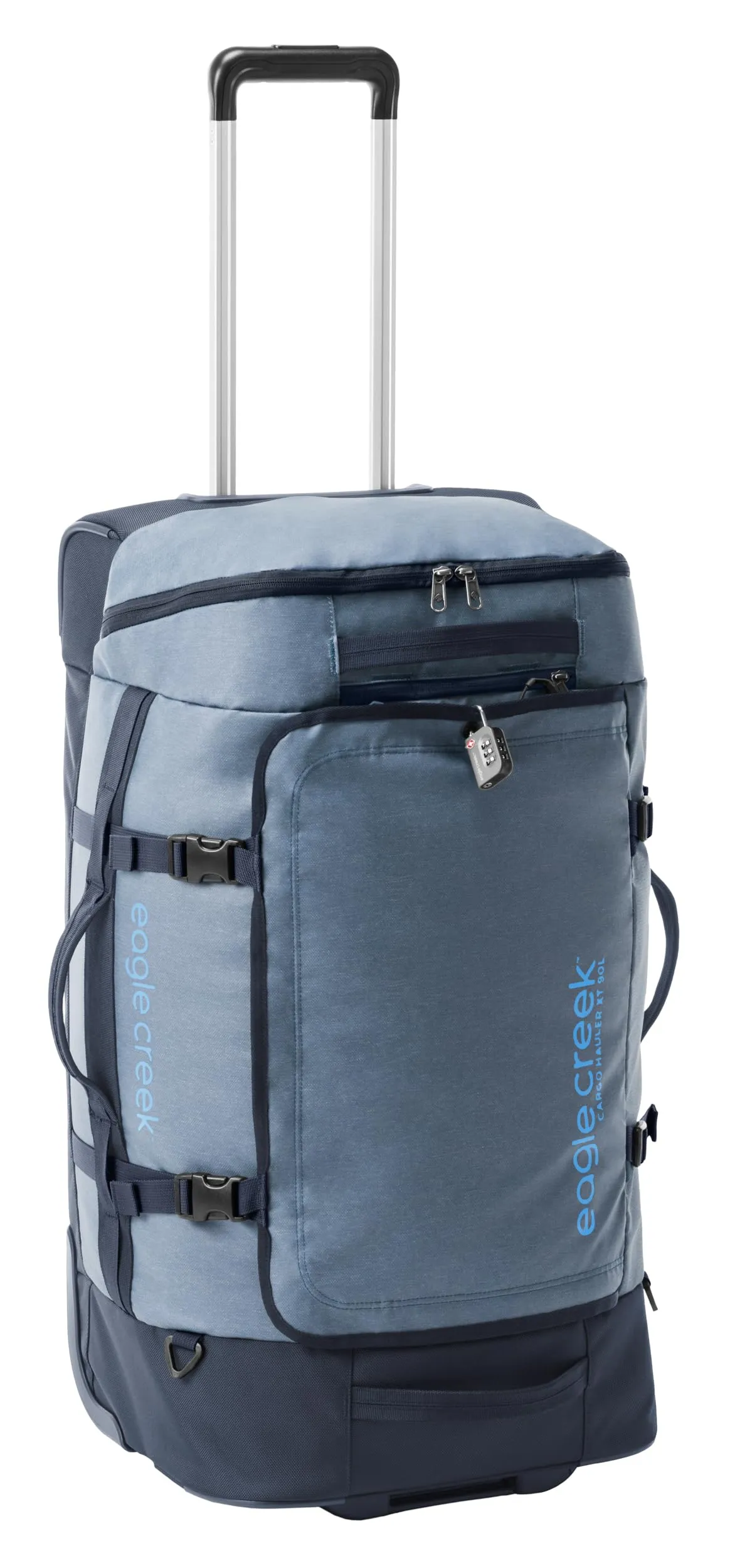 Eagle Creek Cargo Hauler XT Wheeled Luggage Duffel with Telescoping Handle and Straps, Lockable U-Lid, Top Compartment, and Compression Straps