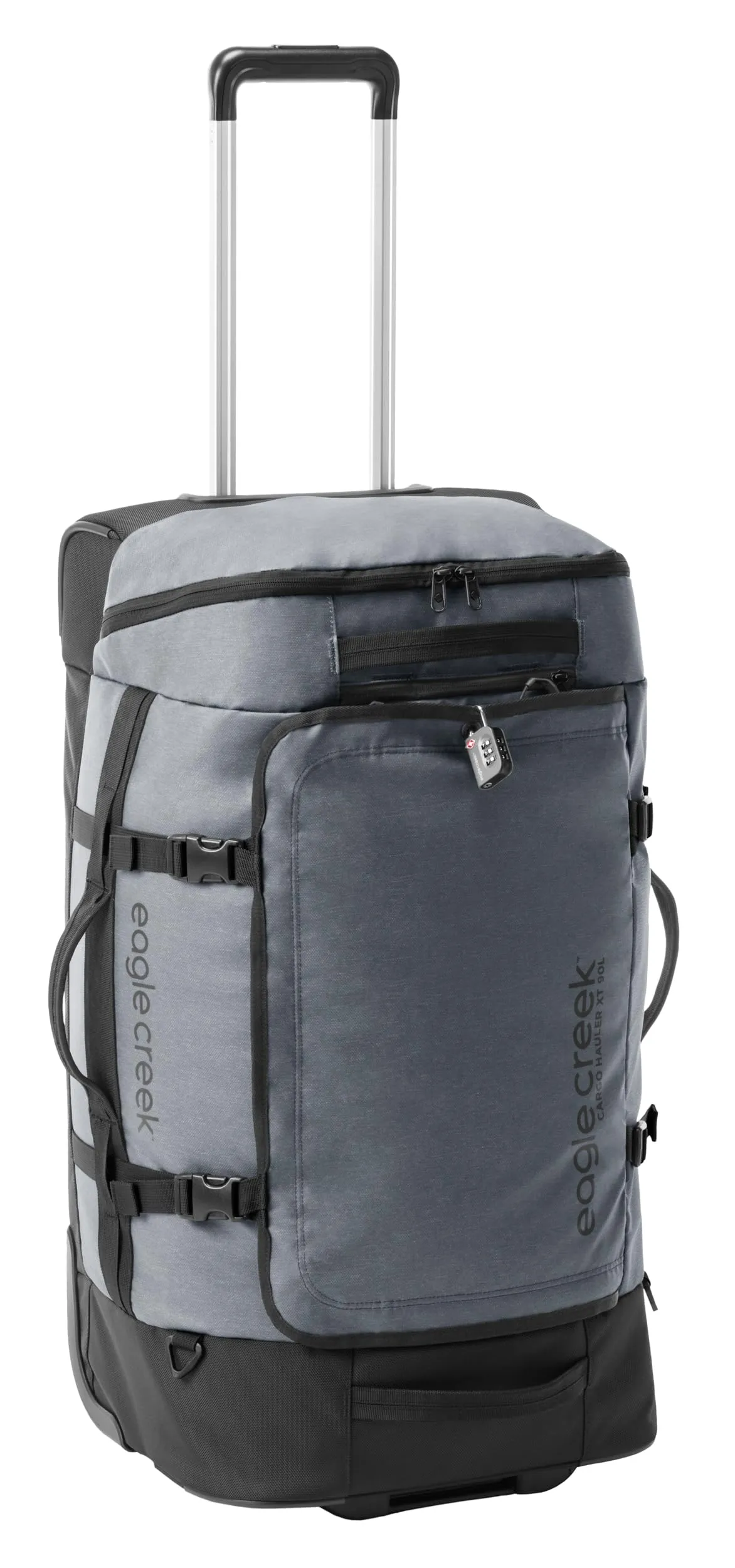 Eagle Creek Cargo Hauler XT Wheeled Luggage Duffel with Telescoping Handle and Straps, Lockable U-Lid, Top Compartment, and Compression Straps