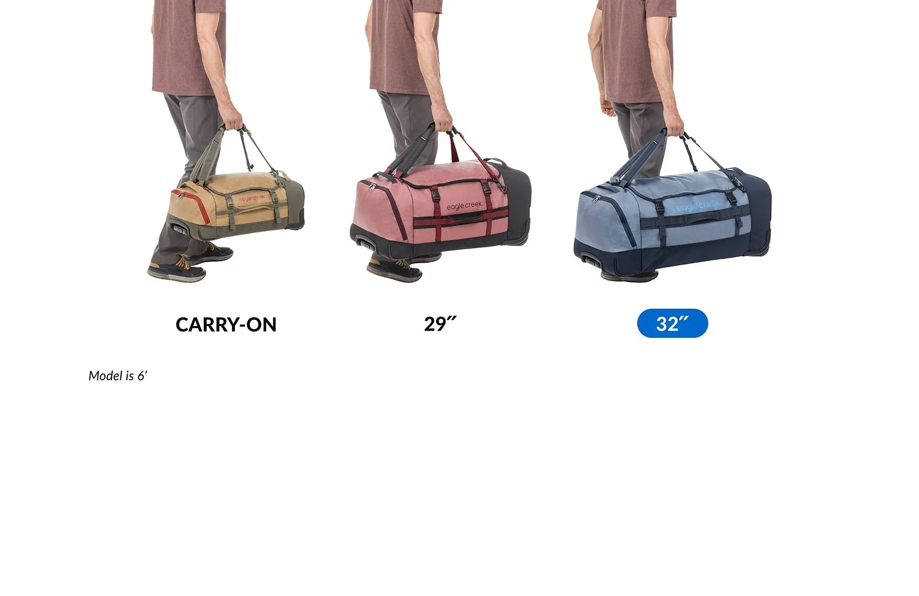 Eagle Creek Cargo Hauler XT Wheeled Luggage Duffel with Telescoping Handle and Straps, Lockable U-Lid, Top Compartment, and Compression Straps