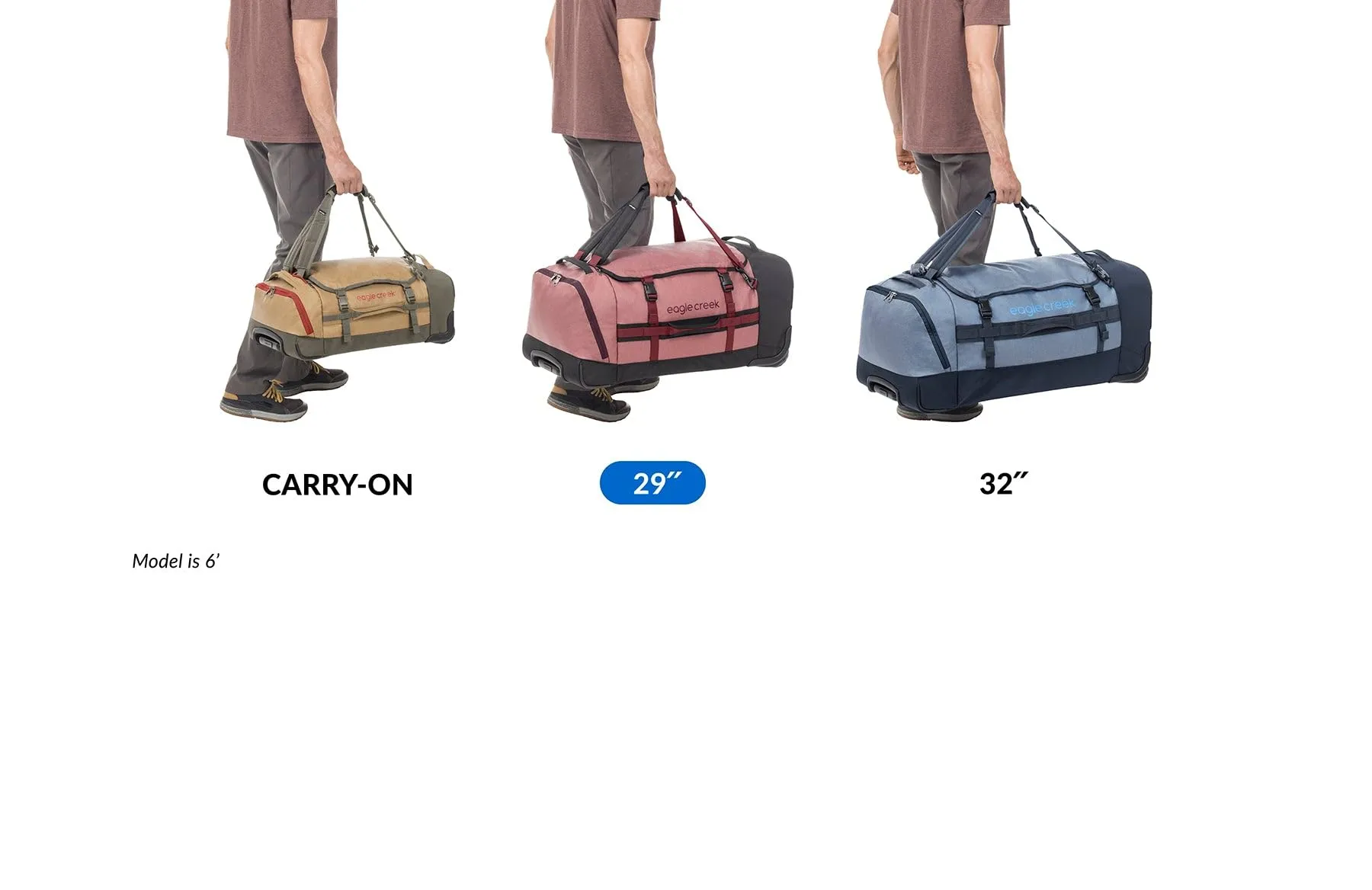 Eagle Creek Cargo Hauler XT Wheeled Luggage Duffel with Telescoping Handle and Straps, Lockable U-Lid, Top Compartment, and Compression Straps