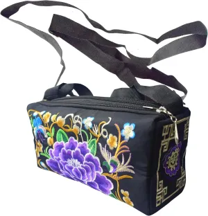 Embroidered-Cute Mini Canvas-Crossbody Bag Coin Purse Cell phone Pouch for Women