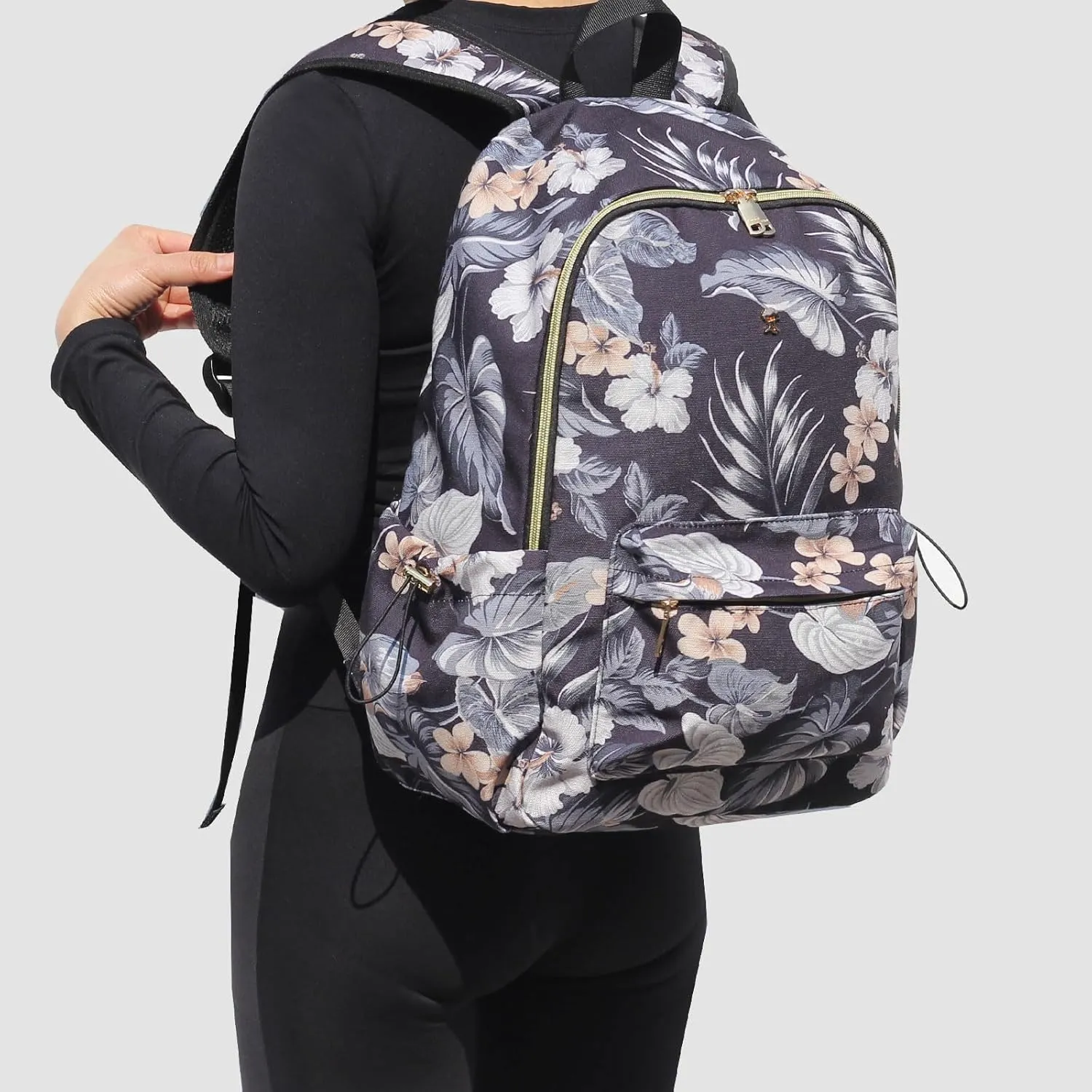 ESVAN Personalized Gifts Backpack Canvas Linen Nylon 17 inch Laptop Bag for Women Casual College