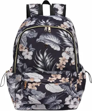 ESVAN Personalized Gifts Backpack Canvas Linen Nylon 17 inch Laptop Bag for Women Casual College