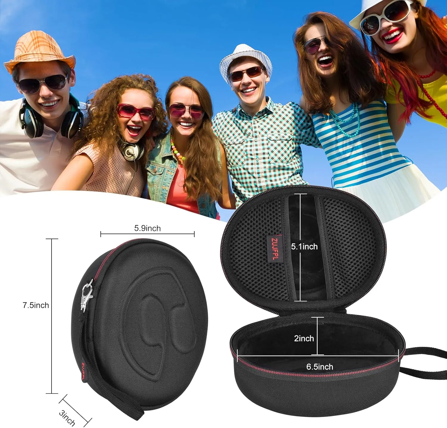 EVA Hard Case for Beats Solo3/Solo2/ Solo 4 Wireless On-Ear Headphones,Premium Travel Protective Carrying Storage Bag(Black)