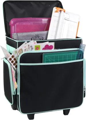 Everything Mary Craft Trolley Bag - Black/Mint EVM12855-1, Black, Modern