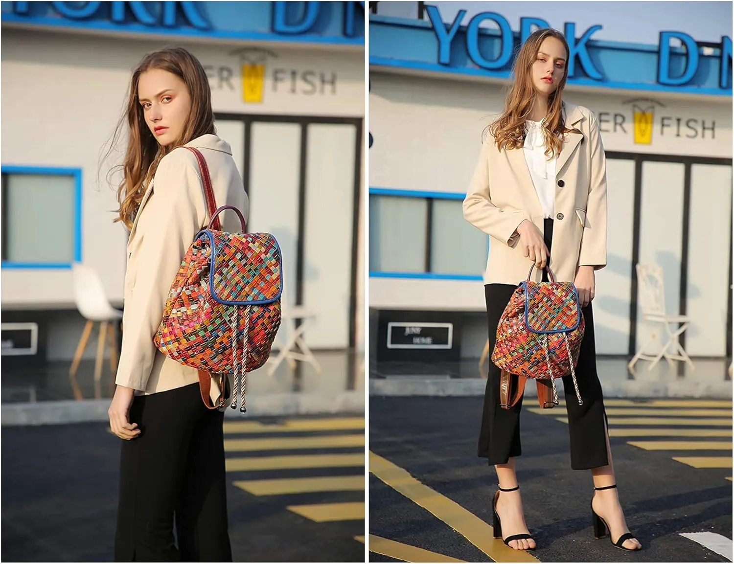 Eysee backpack for women leather cute, Fashion daypack women colourful bag