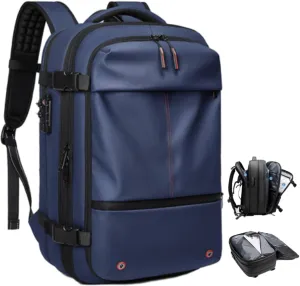 ezyvac Travel Backpack with Pump, Vacuum Sealed Travel Backpack, Large Capacity Travel Vacuum Bag with Combination Lock (blue)