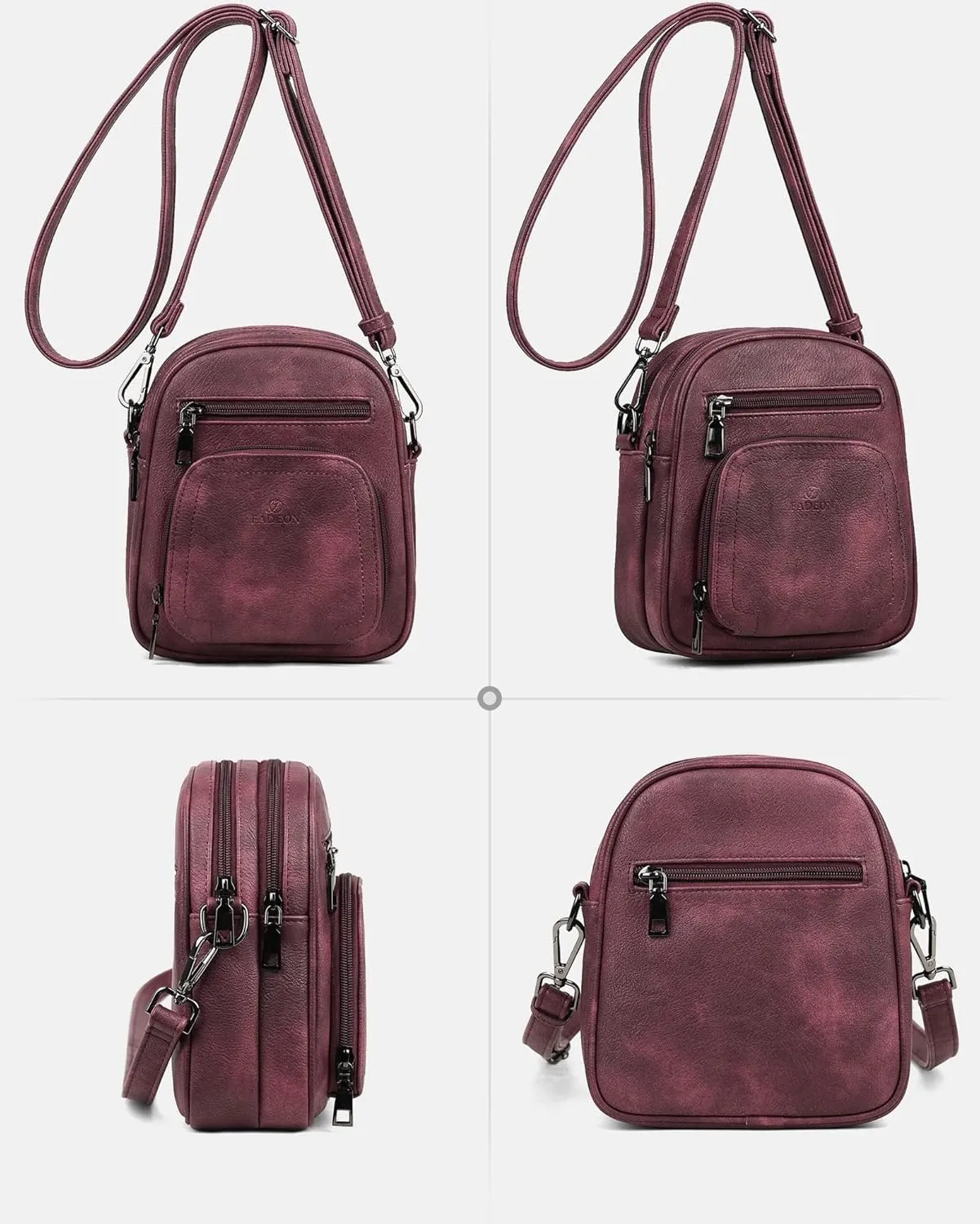 FADEON Small Purses for Women Crossbody Bags, Designer PU Leather Mini Cross Body Purse Travel Shoulder Bag Card Slots