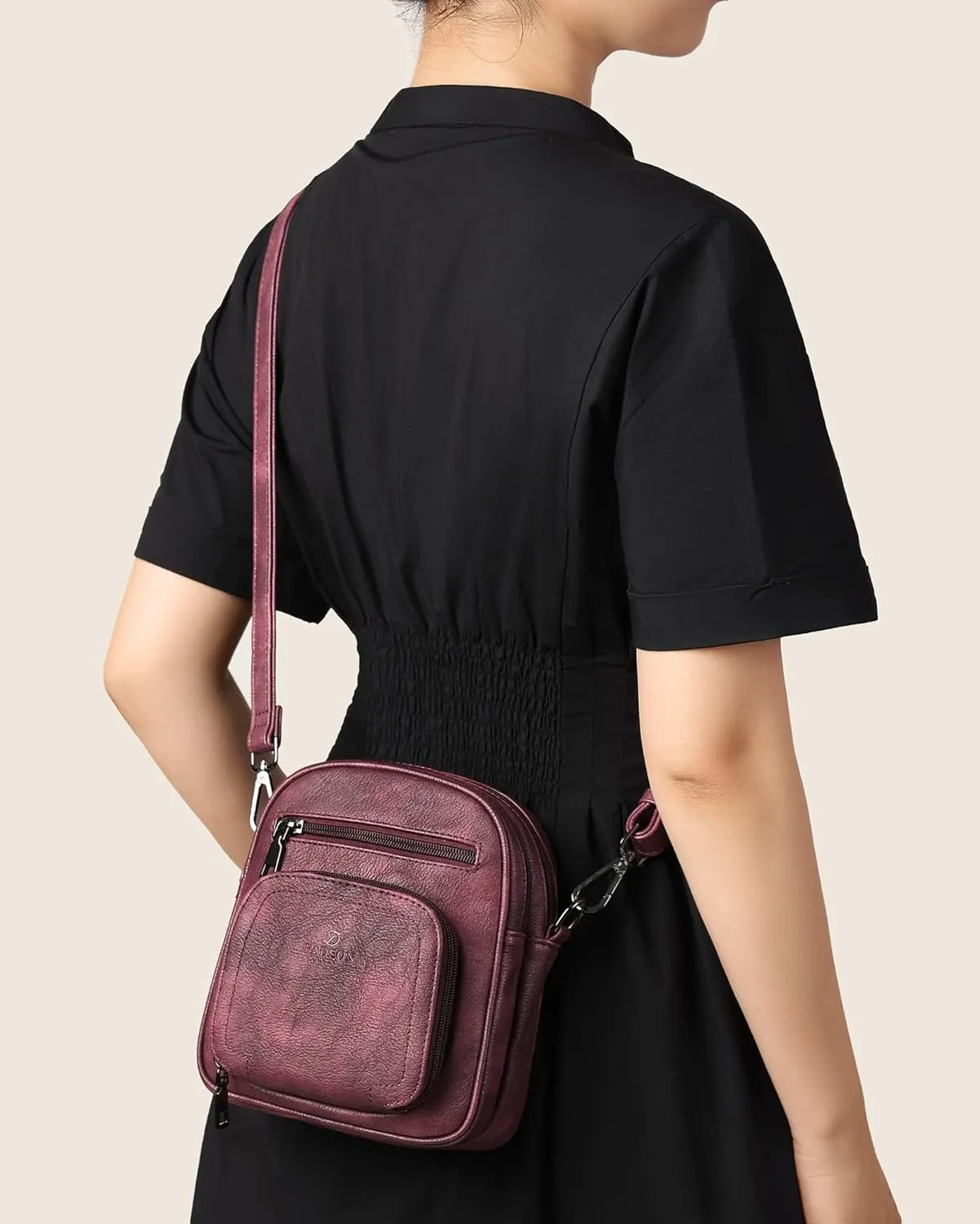 FADEON Small Purses for Women Crossbody Bags, Designer PU Leather Mini Cross Body Purse Travel Shoulder Bag Card Slots