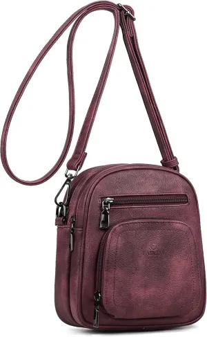 FADEON Small Purses for Women Crossbody Bags, Designer PU Leather Mini Cross Body Purse Travel Shoulder Bag Card Slots