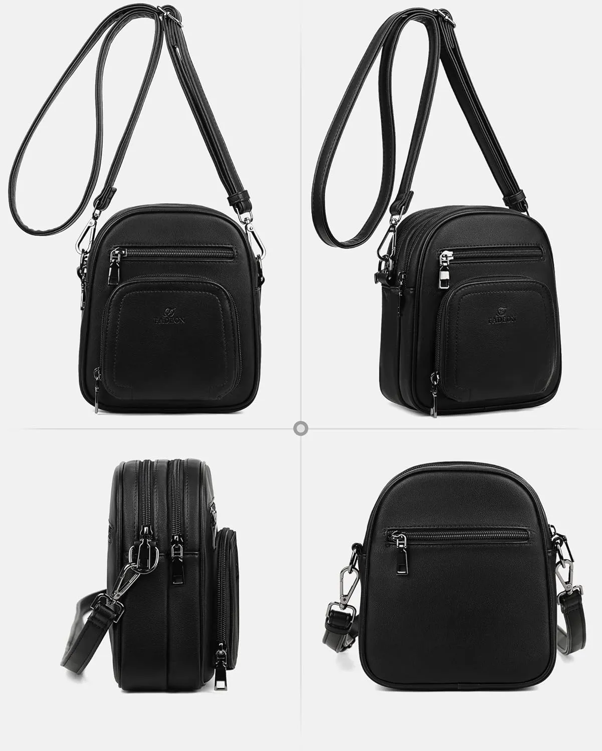 FADEON Small Purses for Women Crossbody Bags, Designer PU Leather Mini Cross Body Purse Travel Shoulder Bag Card Slots