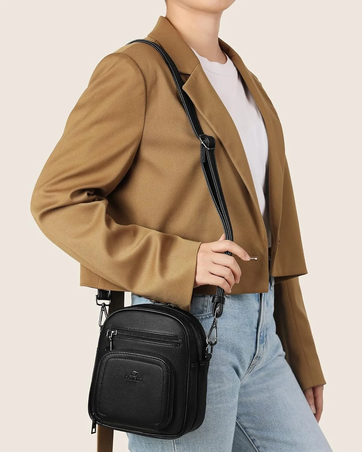 FADEON Small Purses for Women Crossbody Bags, Designer PU Leather Mini Cross Body Purse Travel Shoulder Bag Card Slots