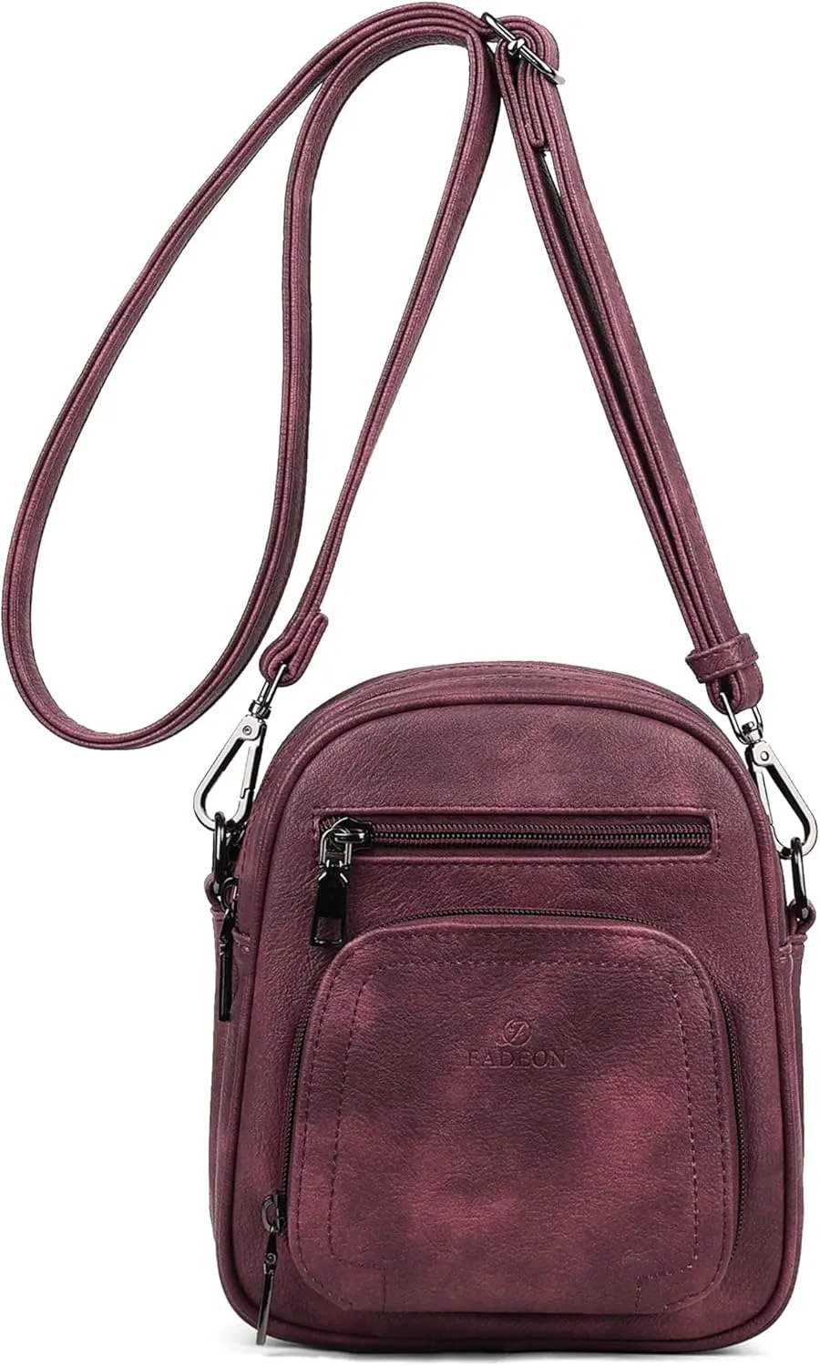 FADEON Small Purses for Women Crossbody Bags, Designer PU Leather Mini Cross Body Purse Travel Shoulder Bag Card Slots