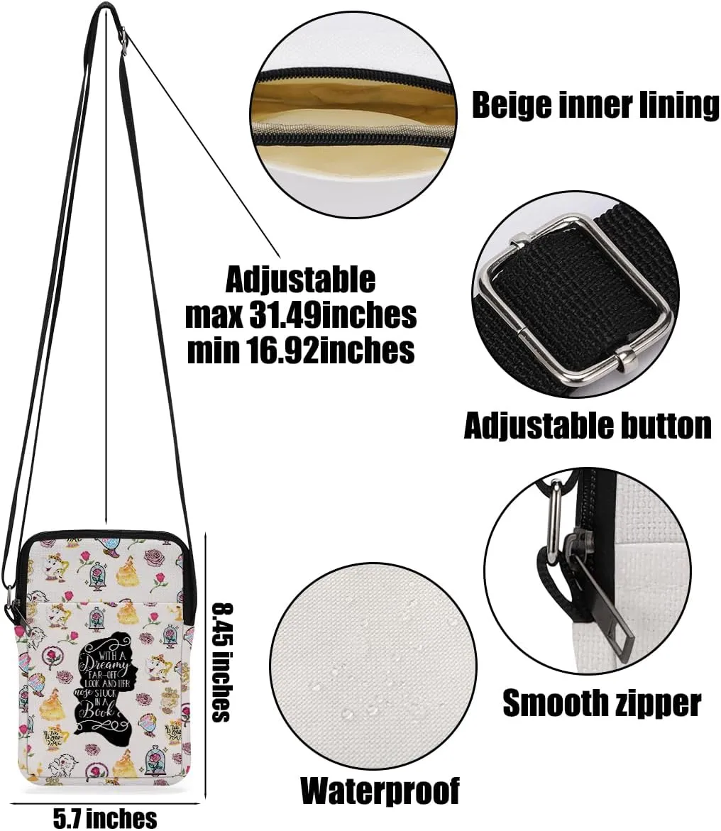 Fantasy Novel Cross Body Bag Magic Mouse Wizard Stuff Phone Bag Book Lovers Gifts Preppy Anime Shoulder Bag