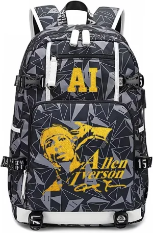 FANwenfeng Basketball Player Iverson Multifunction Backpack Travel Daypack Fans Bag (Style 6)