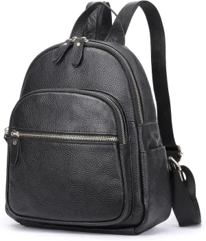 Fashion Backpack Purse for Women Soft Pebbled Leather Daypack Shoulder Bag Satchel Purse Office Casual (B-Black)