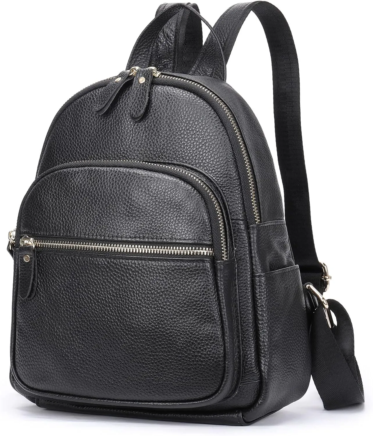 Fashion Backpack Purse for Women Soft Pebbled Leather Daypack Shoulder Bag Satchel Purse Office Casual (B-Black)