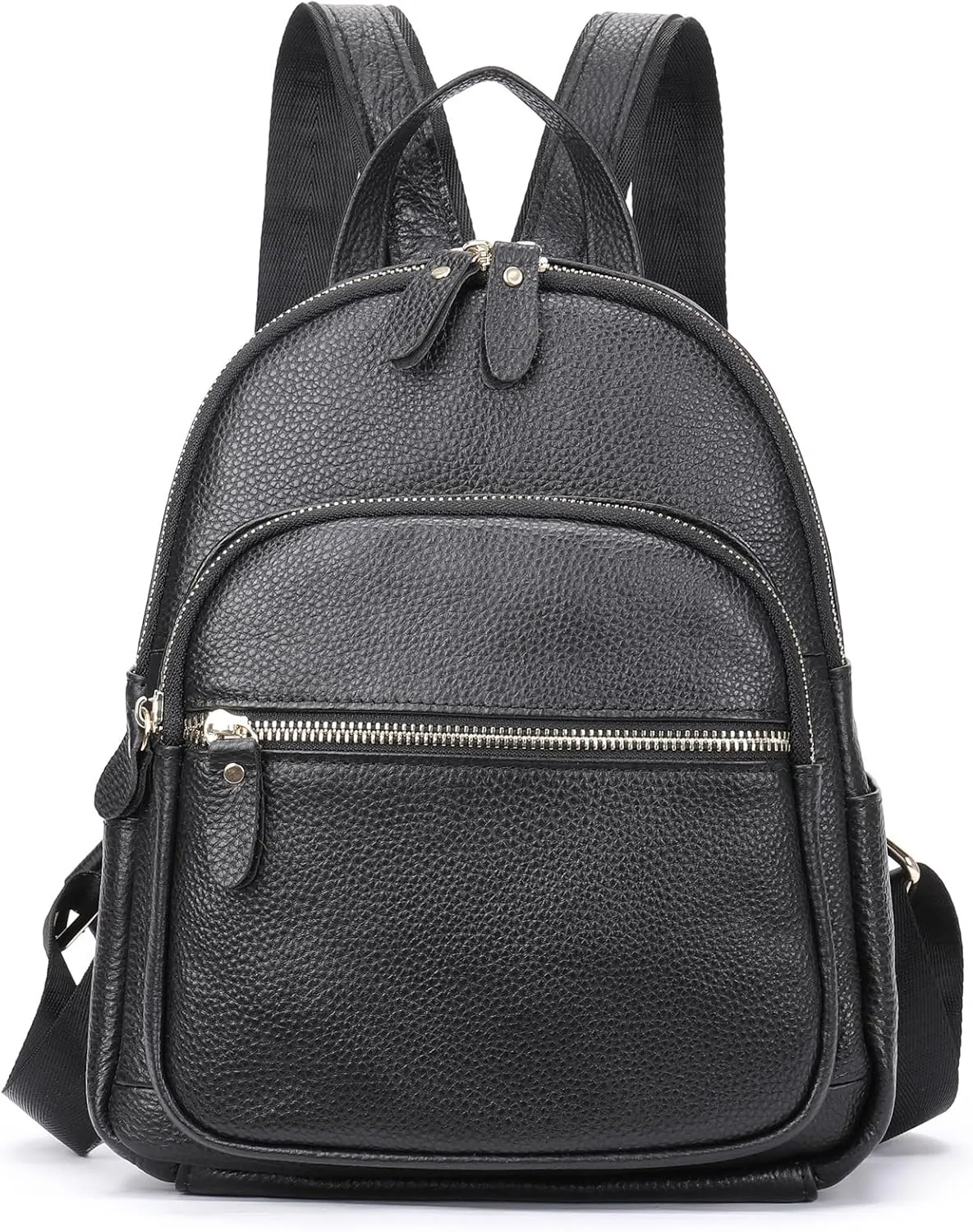 Fashion Backpack Purse for Women Soft Pebbled Leather Daypack Shoulder Bag Satchel Purse Office Casual (B-Black)