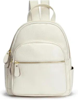 Fashion Backpack Purse for Women Soft Pebbled Leather Daypack Shoulder Bag Satchel Purse Office Casual (B-White)