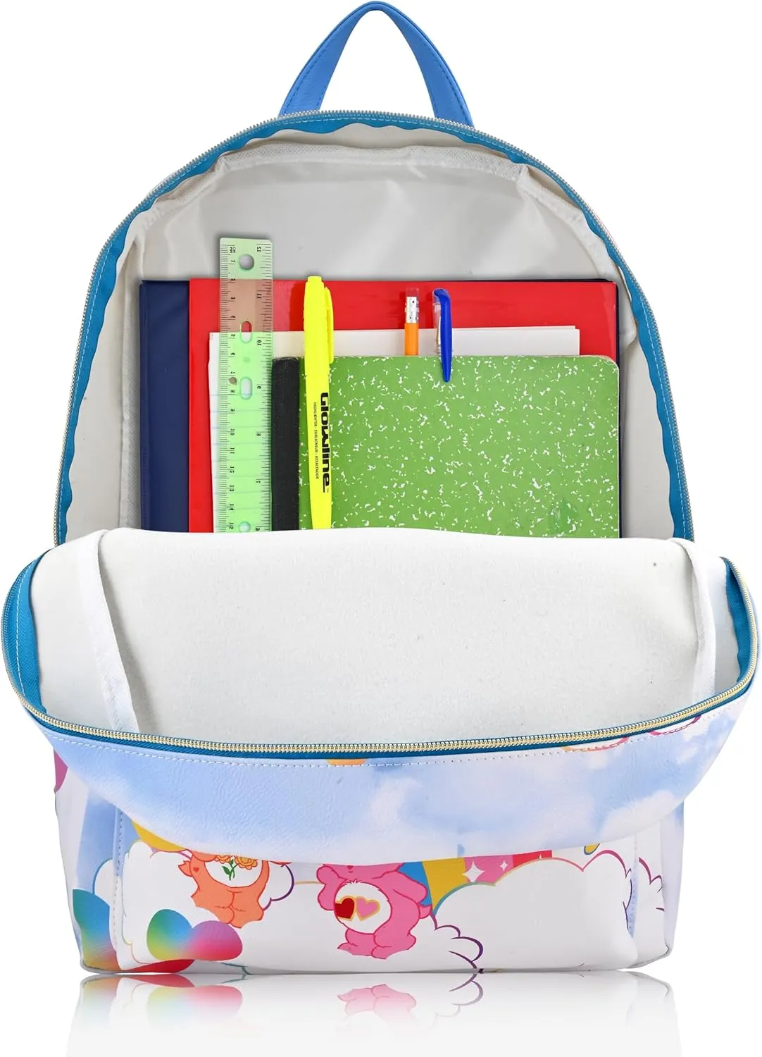 Fast Forward Care Bears Backpack for Women, Men, Unisex | Cute PU Leather Large Care Bears Backpack Purse Shoulder Purse | Care Bears Bag and Care Bears Accessories, C2PF31ZA