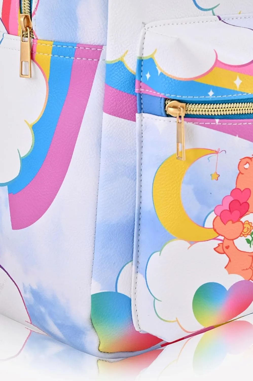 Fast Forward Care Bears Backpack for Women, Men, Unisex | Cute PU Leather Large Care Bears Backpack Purse Shoulder Purse | Care Bears Bag and Care Bears Accessories, C2PF31ZA