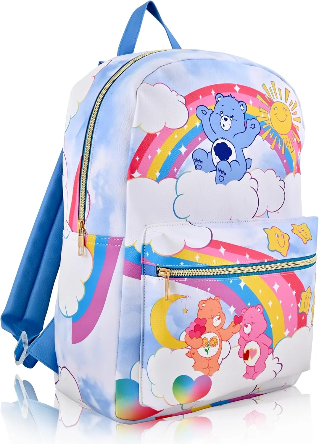 Fast Forward Care Bears Backpack for Women, Men, Unisex | Cute PU Leather Large Care Bears Backpack Purse Shoulder Purse | Care Bears Bag and Care Bears Accessories, C2PF31ZA