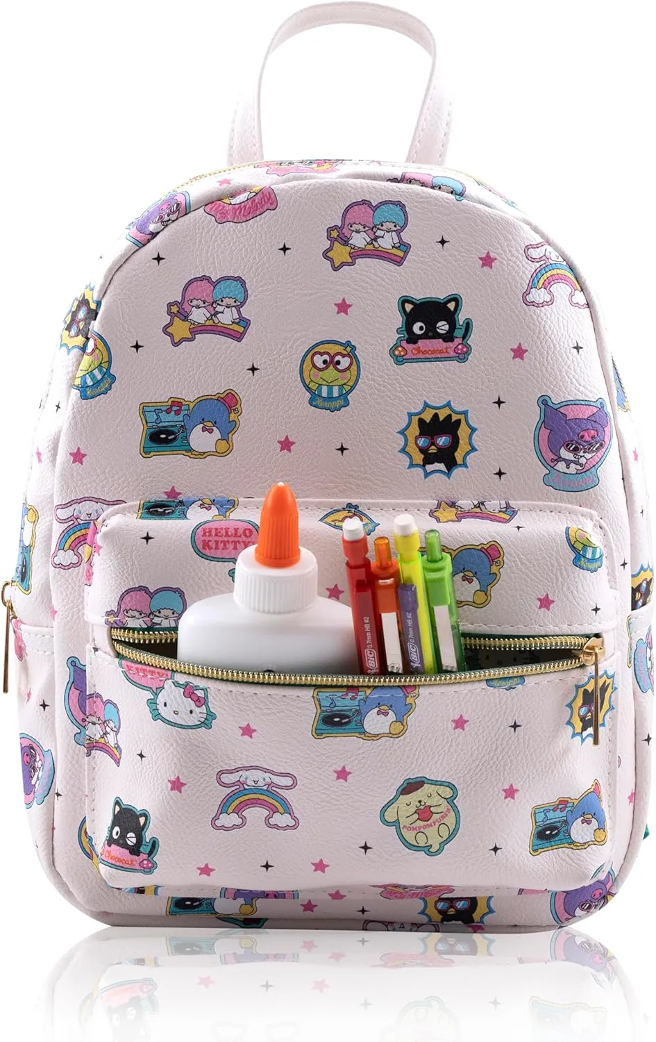 Fast Forward Sanrio Hello Kitty Backpack for Women, Men, Unisex | Cute PU Leather 10" Mini Backpack Purse Shoulder Bag | Accessories