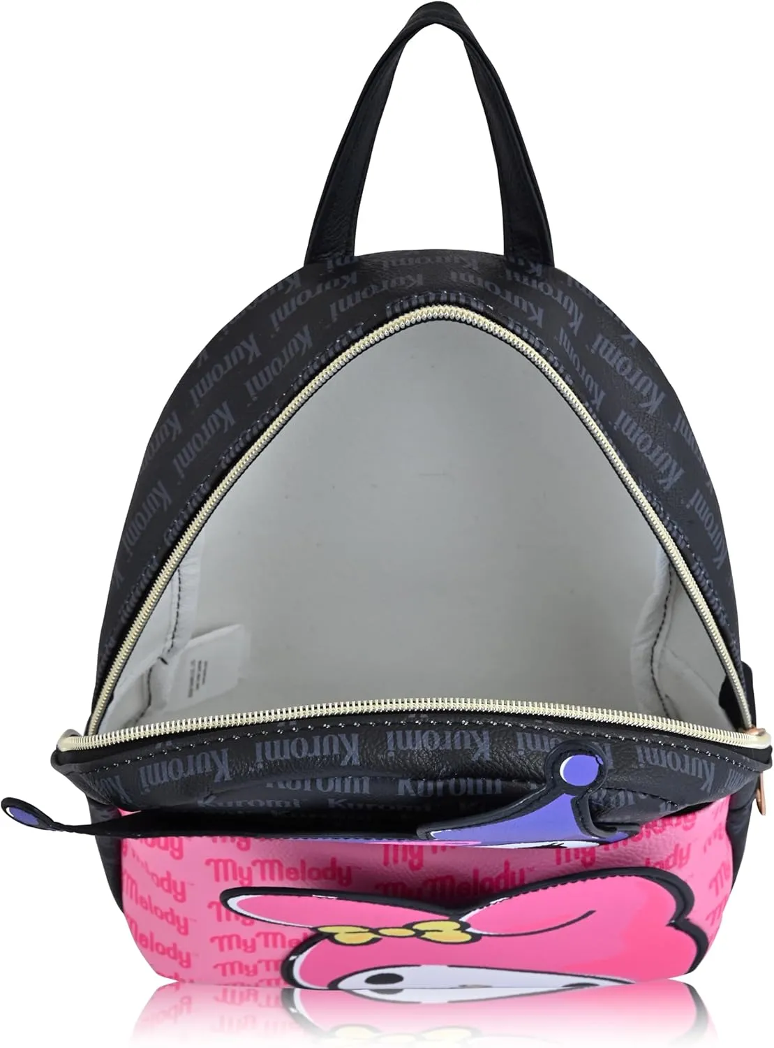 Fast Forward Sanrio Kuromi My Melody Backpack for Women, Men, Unisex | Cute PU Leather 10" Kuromi My Melody Mini Backpack Purse Shoulder Purse | Kuromi Bag and Kuromi Accessories