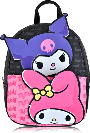 Fast Forward Sanrio Kuromi My Melody Backpack for Women, Men, Unisex | Cute PU Leather 10" Kuromi My Melody Mini Backpack Purse Shoulder Purse | Kuromi Bag and Kuromi Accessories