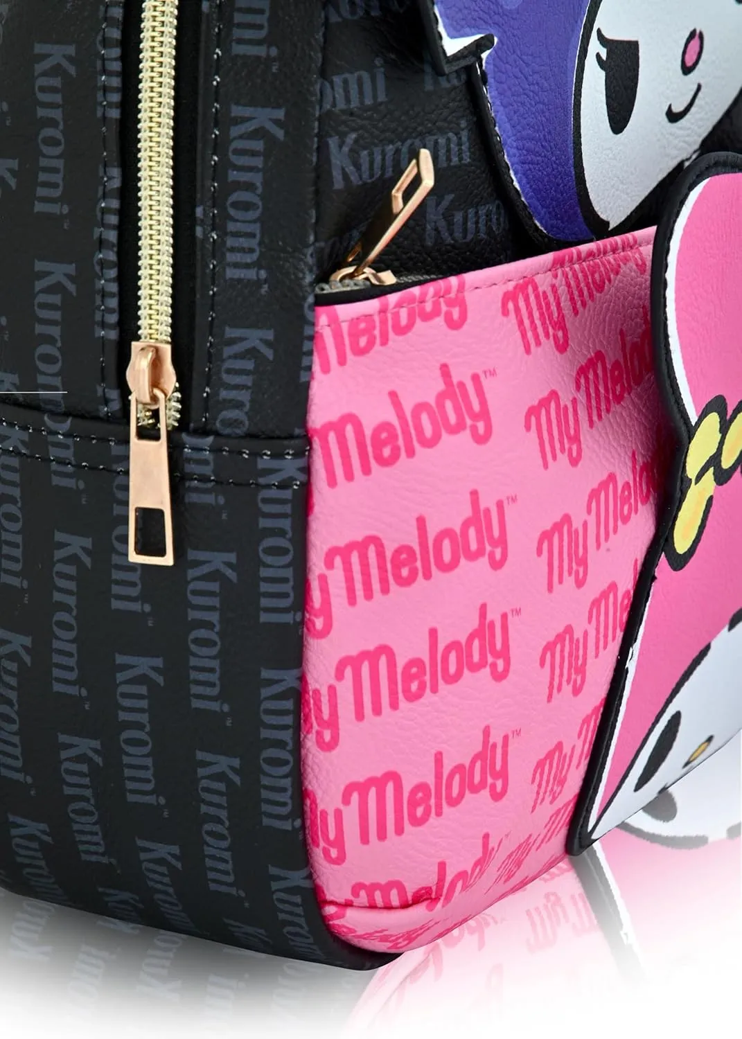 Fast Forward Sanrio Kuromi My Melody Backpack for Women, Men, Unisex | Cute PU Leather 10" Kuromi My Melody Mini Backpack Purse Shoulder Purse | Kuromi Bag and Kuromi Accessories