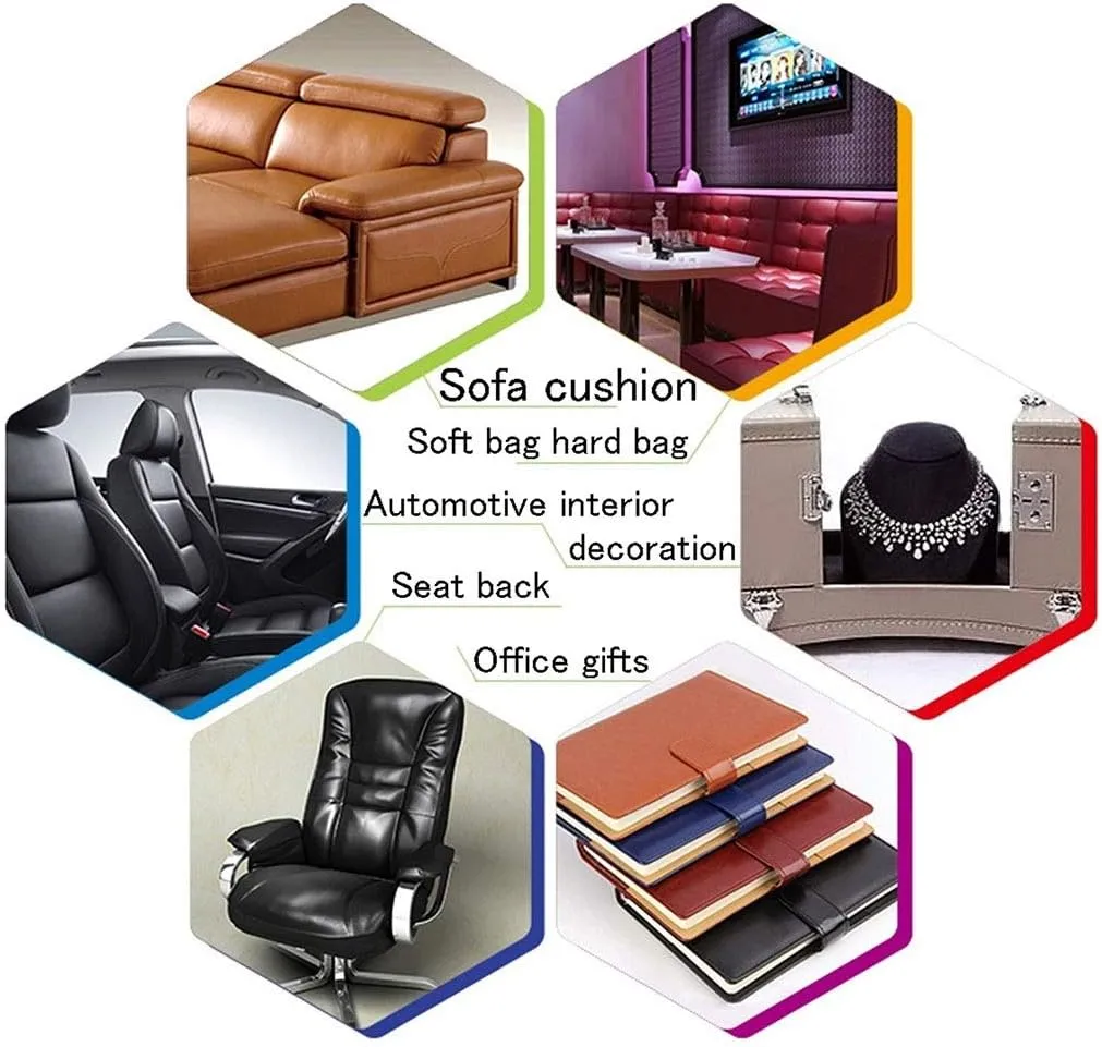 Faux Leather Fabric Leatherette Premium Soft Feel Material Vinyl Cloth Upholstery DIY Sewings Sofa Handbag Car Seat Hair(White,1.6X8m)