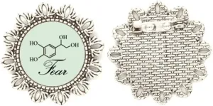 Fear Molecule Checal Structure Silver Flower Brooch Hook Pin Breastpin
